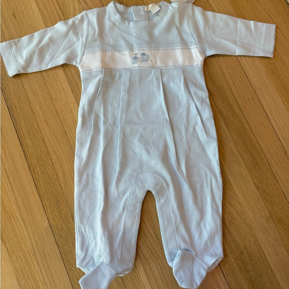 Kissy Kissy Embroidered Lambs Footie Pajamas